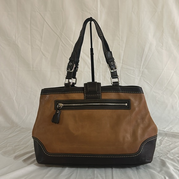 Coach F11346 Hamptons Leather Suede Jacquard Satchel Set - Picture 4 of 15